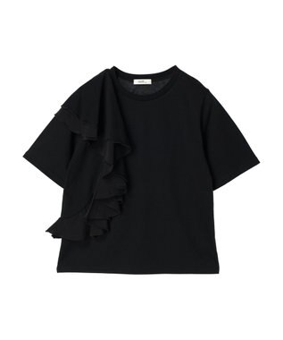 earth music&ecology アシメフリルプルオーバー Black