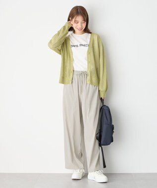 ANY メッシュカーディガン アップルグリーン