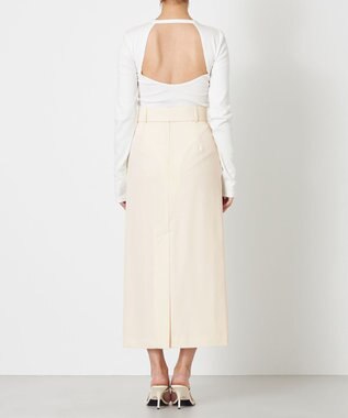 NAVE 【Nave・セットアップ可】ウールポリエステルツイルスカート アイボリー系