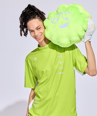 PW CIRCULUS 【MEN】メッシュコンビ モックネック ゴルフ ライトグリーン系