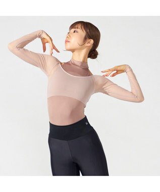 Chacott 【MADOKA SUGAI】ロングスリーブレオタード ベージュ