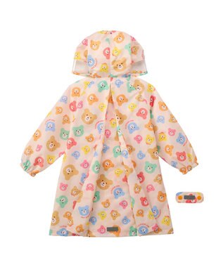 MIKI HOUSE HOT BISCUITS 【80-120cm】カラフルビーンズ 総柄レインコート マルチカラー