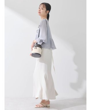 earth music&ecology ＳＥＴ２点キャンディースリーブブラウス＋インナー Grayish Blue