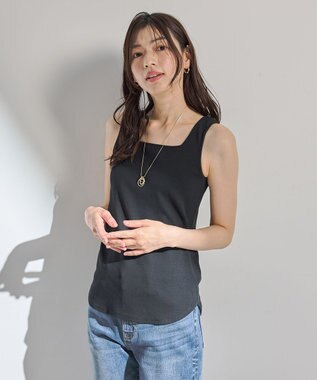 ANY L テレコタンクトップ ブラック