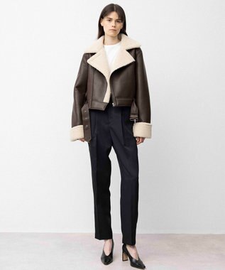 NAVE 【Nave】ヴィーガンムートン ライダースジャケット ブラウン系