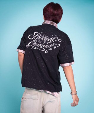 WEGO 【ユニセックス着用ITEM/MLサイズ展開】ラメグラフィックT（SS） ブラック