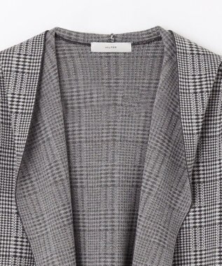 ANY 【洗濯機可】フーディーコーディガン チャコール×グレーグレンチェック