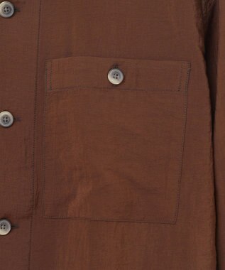 JOSEPH ABBOUD 【キングサイズ・サスティナブル】リンクルマイヤー シャツアウター ブラウン系