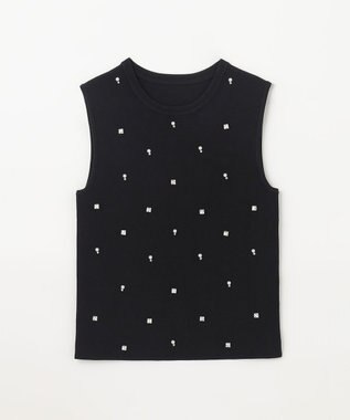 GRACE CONTINENTAL ビジューニットトップ ブラック