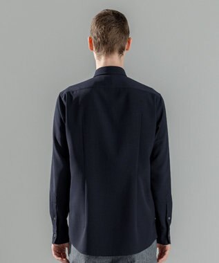 JOSEPH HOMME 新素材【シワになりにくい】テクノボイルストレッチ レギュラーカラーシャツ ネイビー系