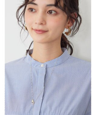 AMERICAN HOLIC フリルバンドカラーシャツ Stripe