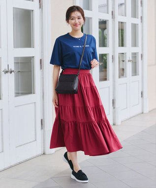 Tiaclasse 【2点セット】編み込み風ショルダーバッグ＋ショルダーポーチ付き ブラック