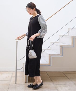 ANY 【洗濯機可】コンビネーションワンピース ブラック