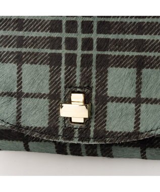 UNBILLION ペルケ perche / ハラコタイプチェック柄3つ折り財布 グリーンチェック