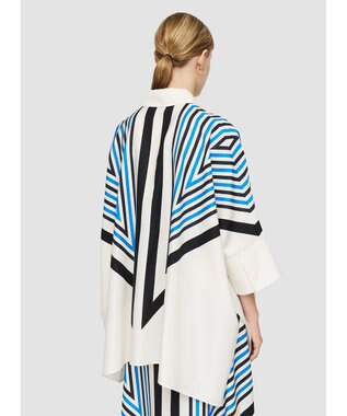 JOSEPH クレットプリント　リラックスフィットブラウス Navy combo