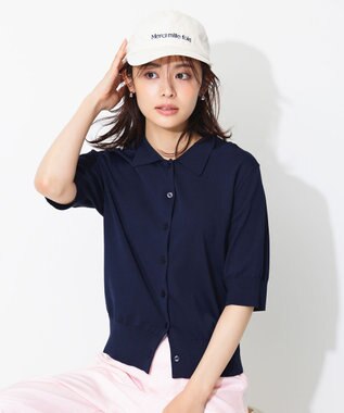 UNFILO L スゴ機能美ニット 衿付カーディガン