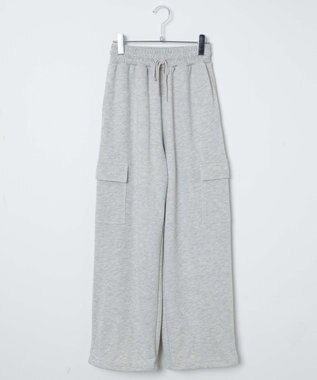 WEGO 【ウエストゴム】スウェットカーゴパンツ 杢グレー