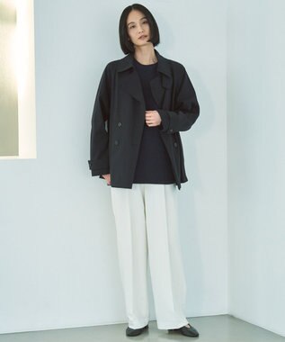 UNFILO ショート トレンチコート ネイビー