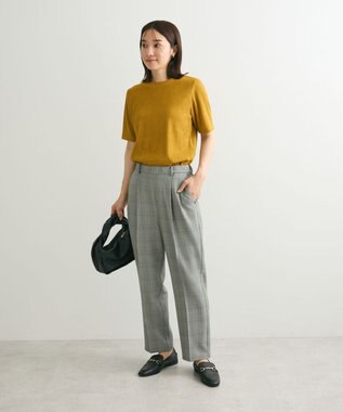 Green Parks プリーツ５分袖プルオーバー Yellow