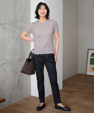 ANY L 【ウエストゴム/ストレッチ】ウルトライージーデニムパンツ ブラック