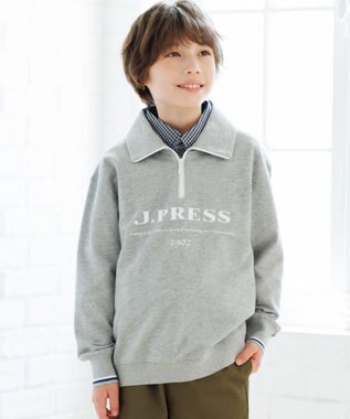 J.PRESS KIDS 【100-130cm】ミニ裏毛 ハーフジップ トレーナー グレー系