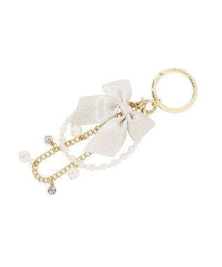 Maison de FLEUR パールビジューリボン2Wayチャーム Ivory