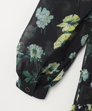 GRACE CONTINENTAL グラデフラワープリントワンピース ブラック