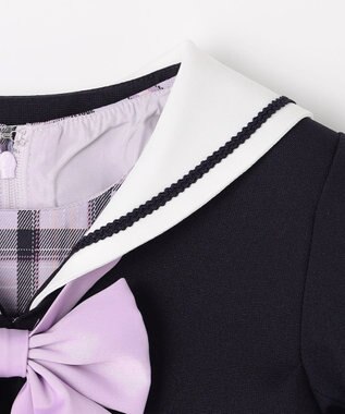 ANY KIDS 【2点セット】セーラージャケット+チェックワンピース ネイビー