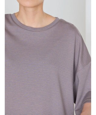 AMERICAN HOLIC 接触冷感裾ラウンドカットプルオーバー Border Blue