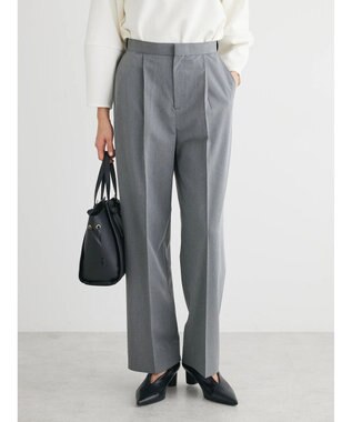 Green Parks きれいシルエットパンツII（ワイドストレート） Gray Mixture