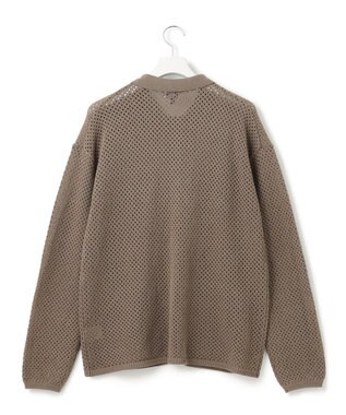 J.PRESS YORK STREET 【UNISEX】テープヤーンメッシュ カーディガン ライトグレー系