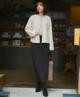 23区 S 【見上愛さん着用/Oggi・STORY掲載】ピュアカシミヤ クルーネック ニット ベージュ系