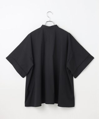 #Newans 【洗える/セットアップ可能】ハシゴレースビブデザインシャツ ブラック