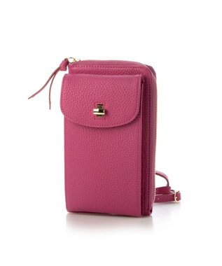 UNBILLION ペルケ perche / 牛革シュリンクタイプモバイルウォレットショルダー　旧8660 ピンク