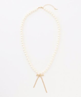 組曲 【先行予約】センターリボンイミテーションパール ネックレス