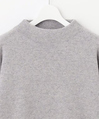 自由区 【洗える】ウールカシミヤブレンド オフネックプルオーバーニット ライトグレー系