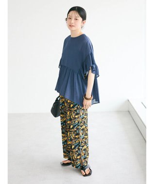 CRAFT STANDARD BOUTIQUE ウ゛ィンテージボイルティアード切替ブラウス Deep Blue