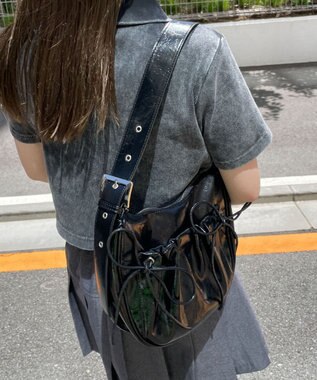 WEGO リボンデザインバッグ ブラック