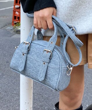 WEGO ハトメハンドルミニボストンショルダー ブルーその他