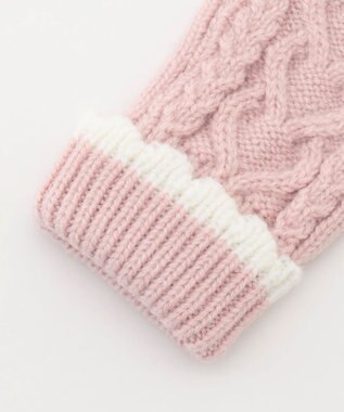 ANY KIDS ケーブルニット手袋 ピンク