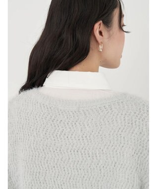 earth music&ecology ゆるモヘアライクレースニット Light Gray