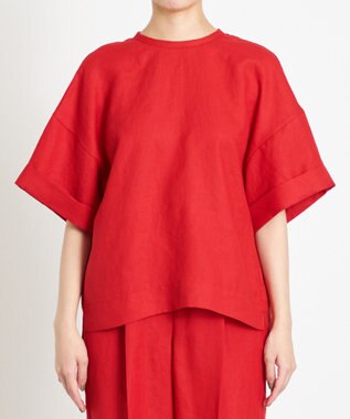 NAVE 【ReNAVE　洗える】スラブツイルブラウス レッド系