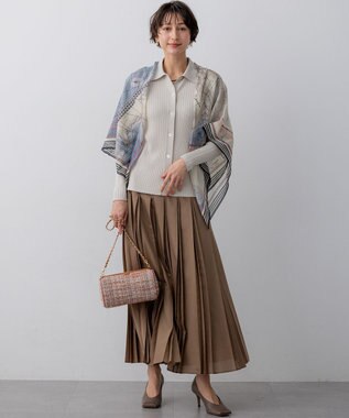 23区 GIOLICAツイード シリンダー ショルダーバッグ テラコッタミックス