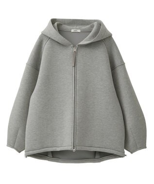 earth music&ecology 【軽量】ダンボールニットフーディーブルゾン Gray Mixture