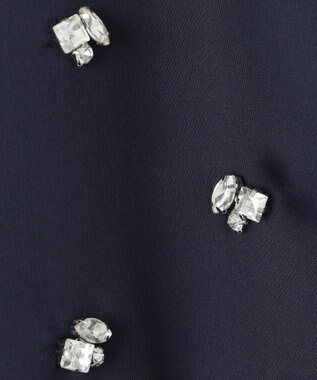 23区 【APPLAUDIR】ノーブルサテン ビジューデザインドレス ネイビー系