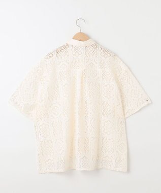 SHARE PARK LADIES オーバーサイズレースシャツ アイボリー系