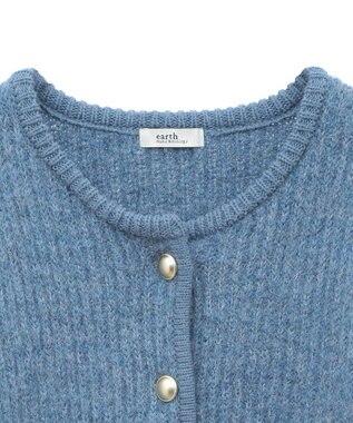 earth music&ecology ゴールド釦ショートニットカーディガン Blue