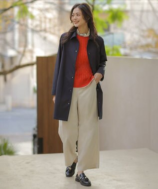 J.PRESS LADIES CABLE ニット ブラッドオレンジ系