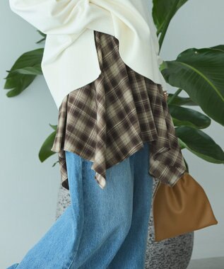 AMERICAN HOLIC チェックレイヤードスカート Brown