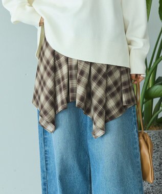 AMERICAN HOLIC チェックレイヤードスカート Brown
